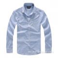 Blue Stripes Slim Fit Camas de mangas largas para hombres